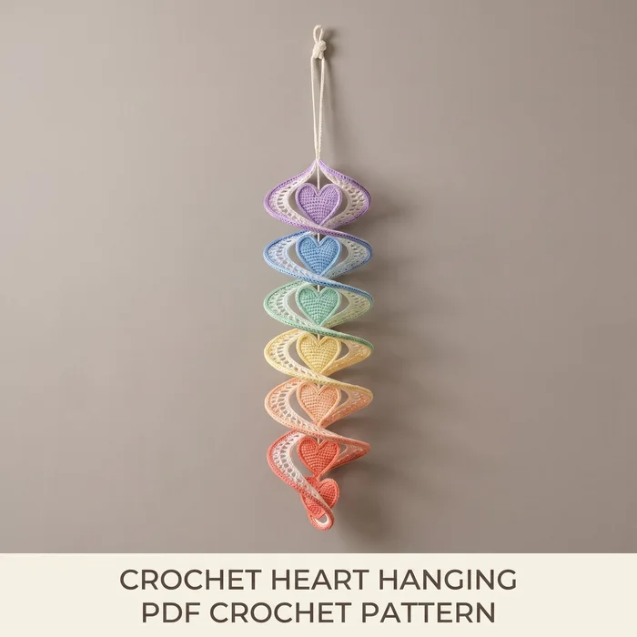Crochet Heart Spiral Wall Hanging Pattern (PDF)